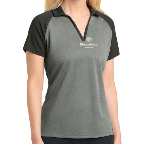 DimondBros Logo Embroidered on a Sport-Tek - Women's PosiCharge ® RacerMesh ® Raglan Heather Block Polo Thumbnail