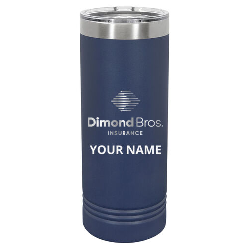 DimondBros Logo Engraved on a Polar Camel - 22 oz. Skinny Tumbler with Slider Lid Thumbnail