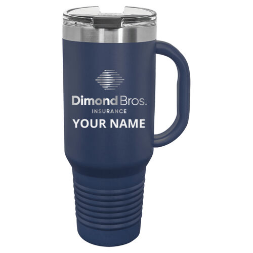DimondBros Logo Engraved on a Polar Camel - 40 oz. Travel Mug with Handle, Straw Included Thumbnail
