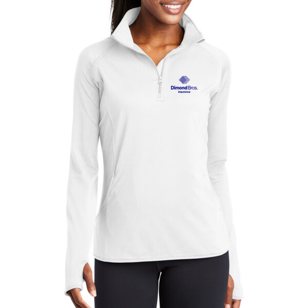 DimondBros Navy Blue Logo Embroidered on a Sport-Tek - Women's Sport Wick ® - Women's Sport Wick ® Stretch 1/4 Zip Pullover Thumbnail