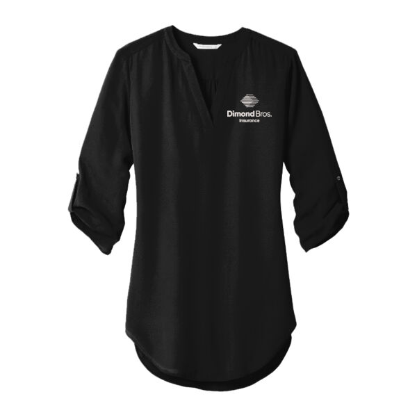 DimondBros Logo Embroidered on a Port Authority® - Women's 3/4 Sleeve Tunic Blouse Thumbnail