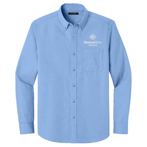 DimondBros Logo Embroidered on a Port Authority® - Long Sleeve Nailhead Easy Care Shirt Thumbnail