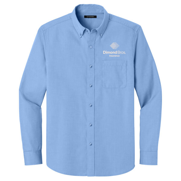 DimondBros Logo Embroidered on a Port Authority® - Long Sleeve Nailhead Easy Care Shirt Thumbnail