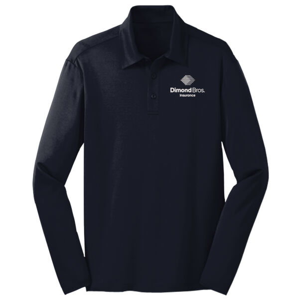 DimondBros Logo Embroidered on a Port Authority® - Silk Touch Performance Long Sleeve Polo Thumbnail