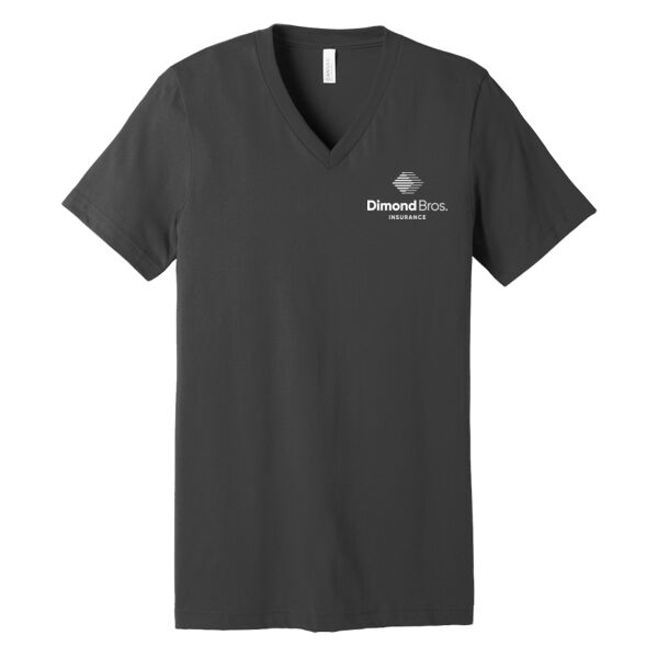 DimondBros Logo Left Chest Digital Print on a BELLA+CANVAS ® - Unisex Jersey Short Sleeve V Neck Tee Thumbnail