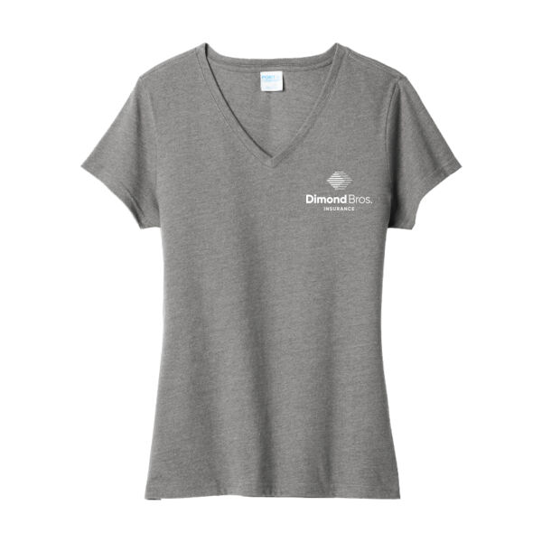 DimondBros Logo Left Chest Digital Print on a Port & Co ® Women's Fan Favorite™ Blend V-Neck Tee Thumbnail